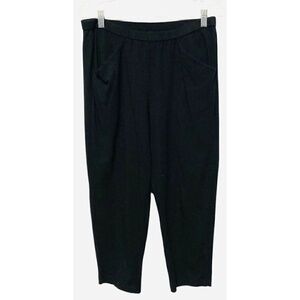 Eileen‎ Fisher Jersey Pull On Lounge Cropped Black Pants Sz Small Organic Cotton
